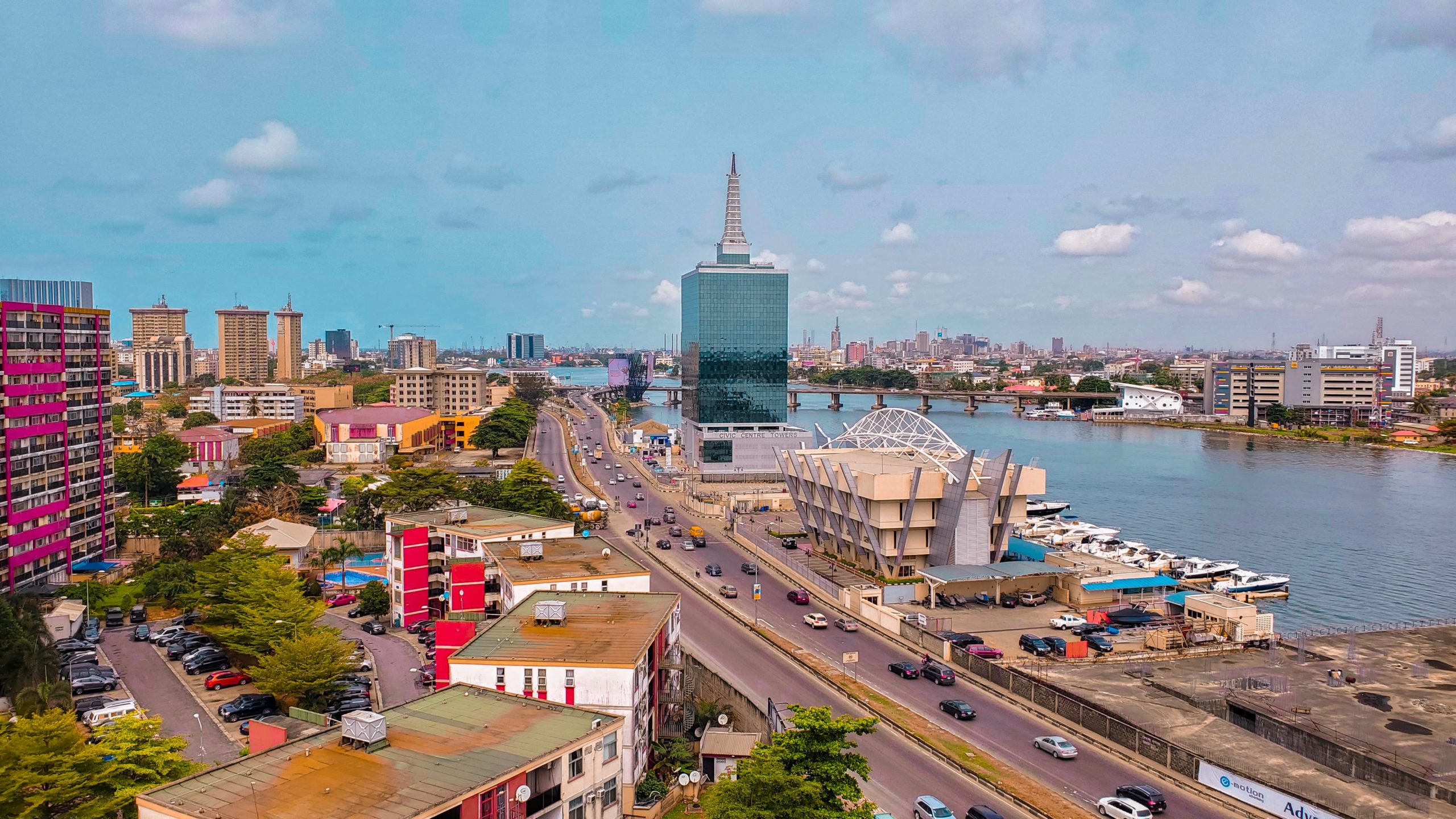 aerial view of Civic Tower in Lagos Nigeria