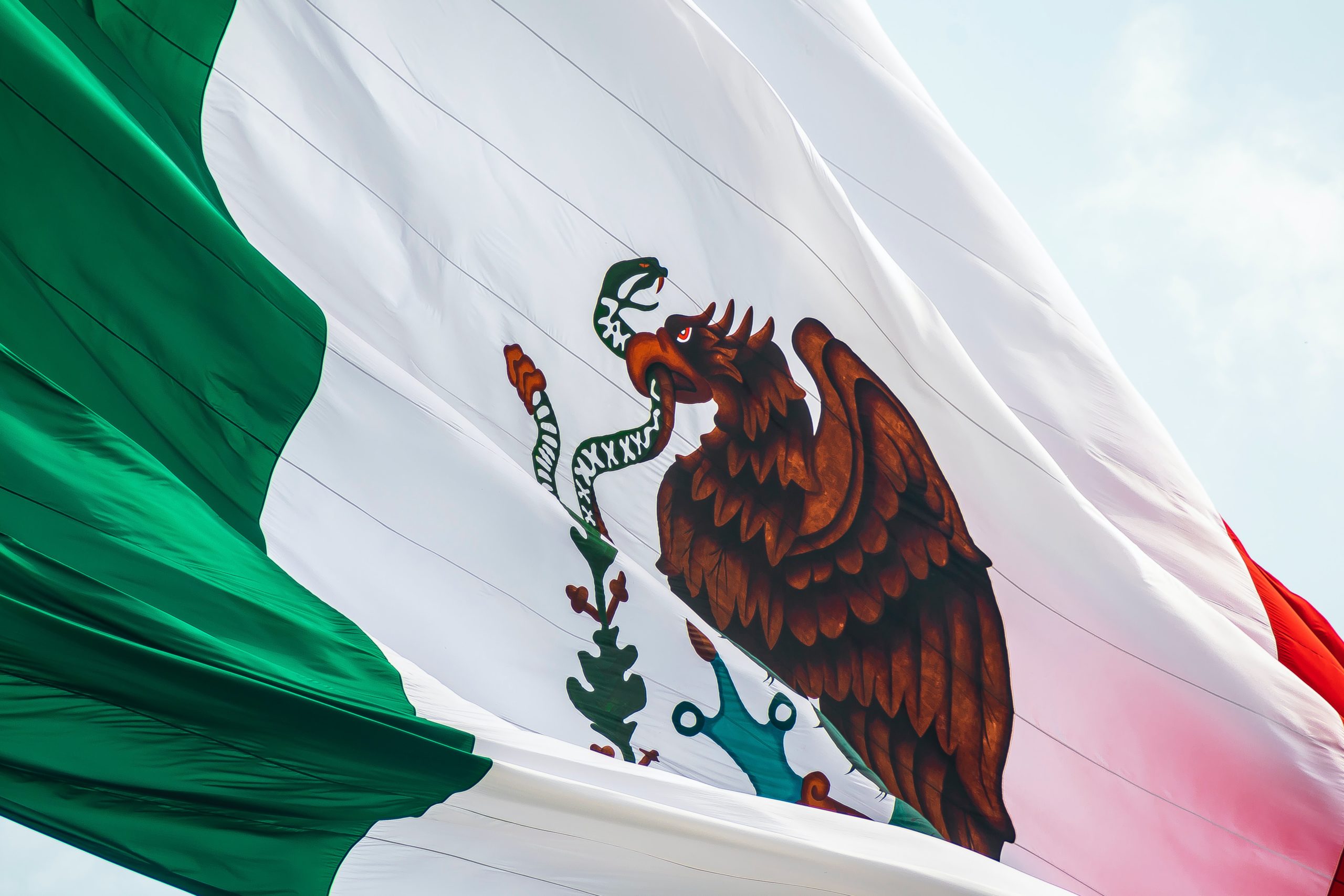 close up of Mexican flag